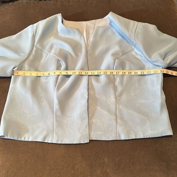 Women’s Pale Blue Chiffon & Lace Dress Matching Jacket Size XXL (20/22) - Picture 15 of 16
